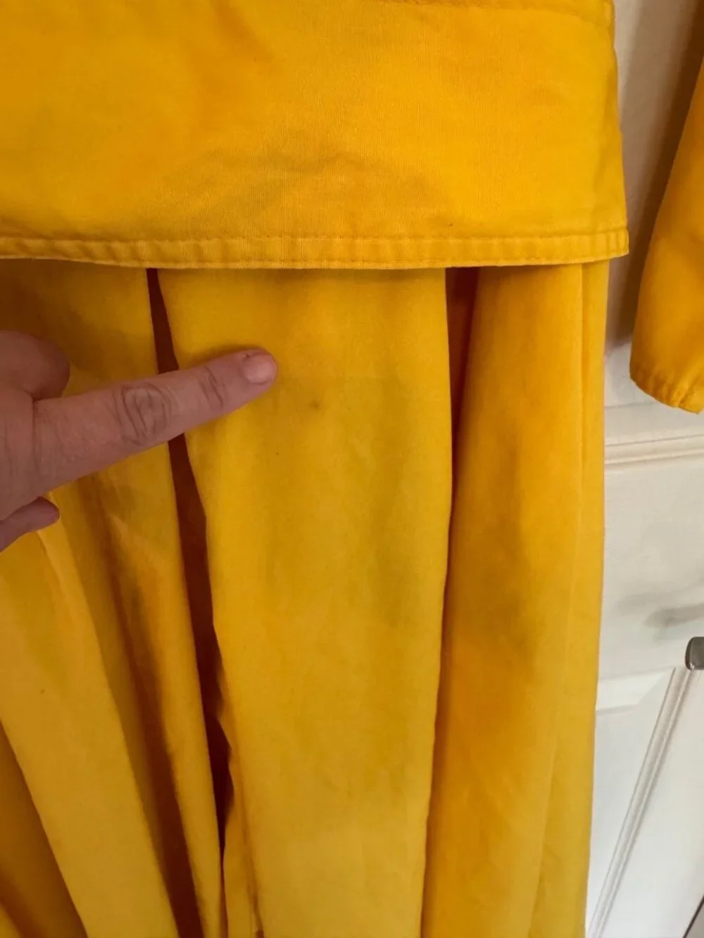 Vintage Caron Retro 70's Yellow Midi Length Long Sleeve Shirt Dress Size Small - Picture 6 of 13